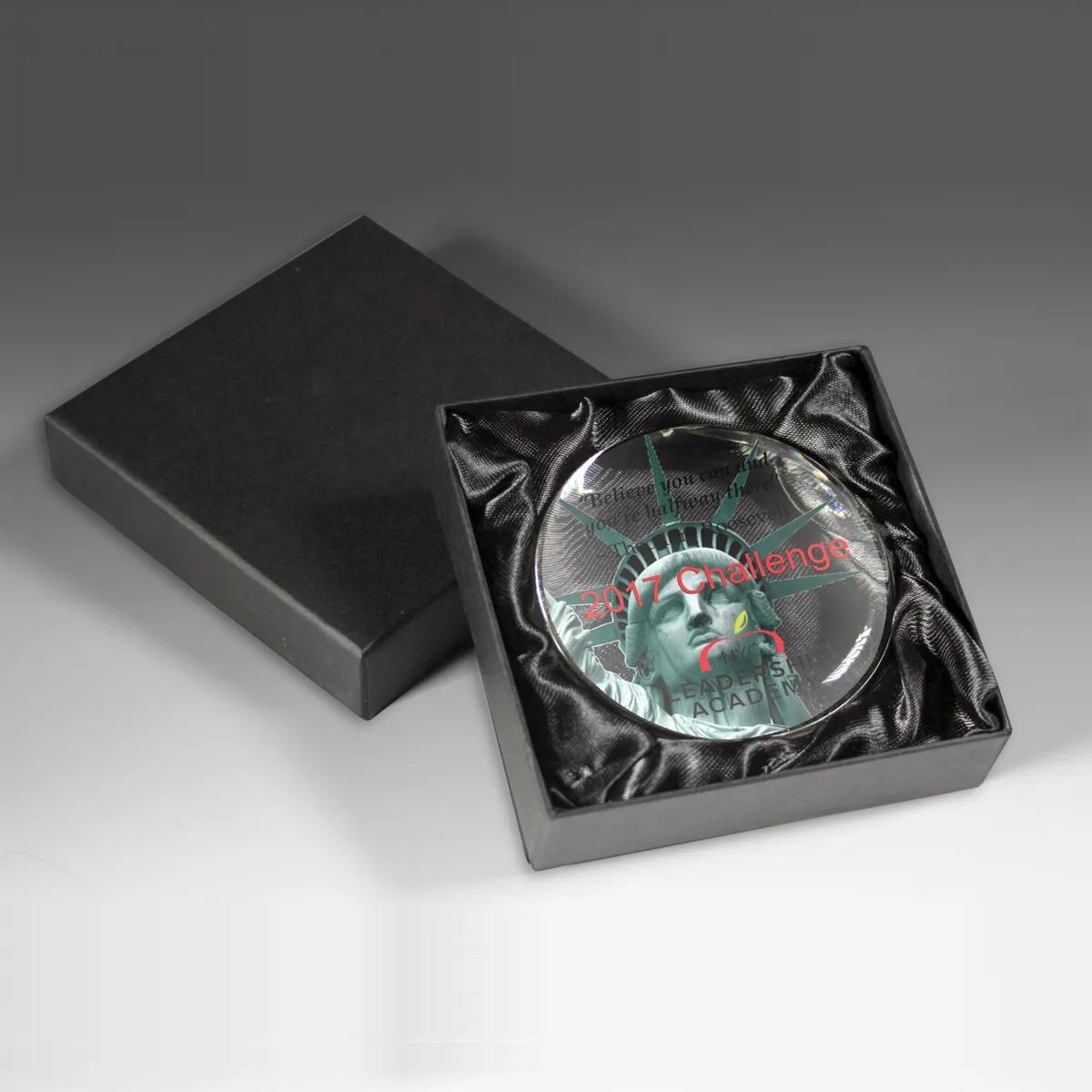 Round Glass Paperweight Prestige Acrylic - 2 7/8 in - product view 3