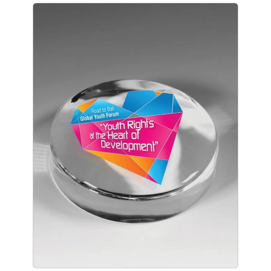 Round Glass Paperweight Prestige Acrylic - 2 7/8 in - product view 5