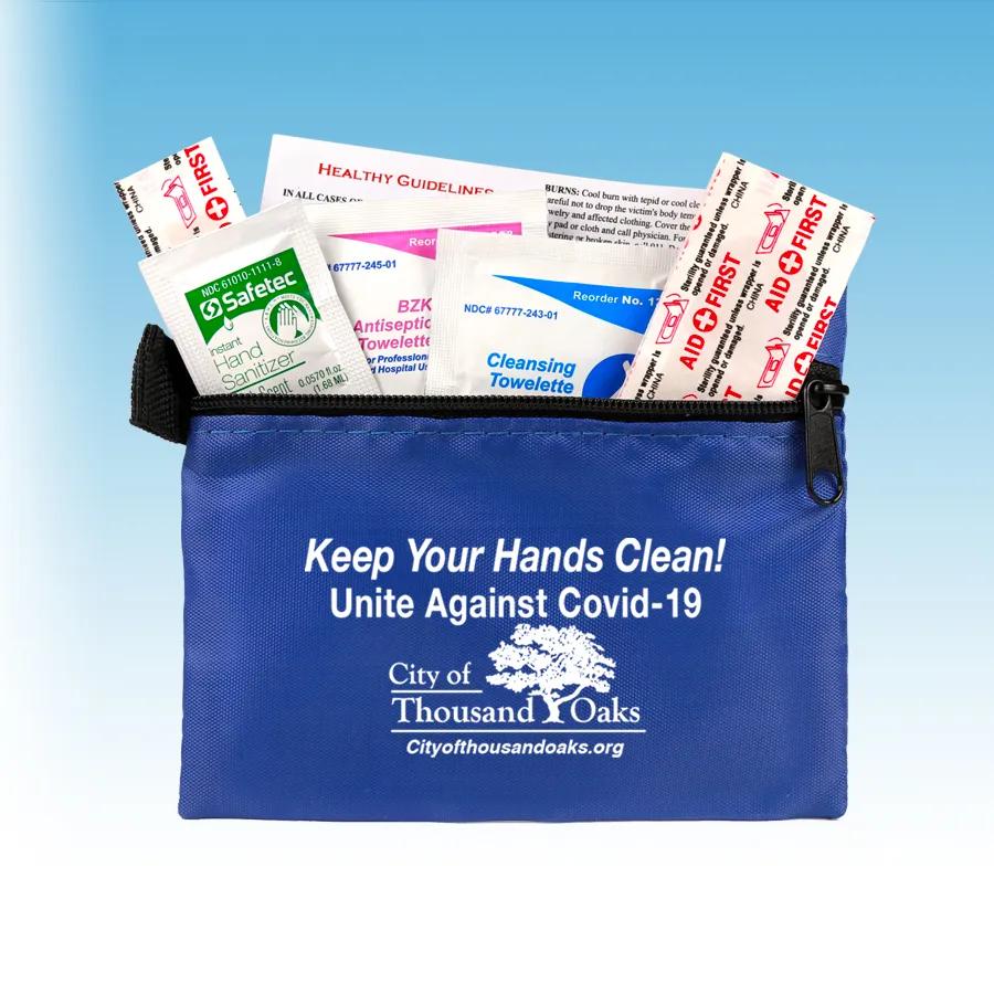 First Aid Kit Hand Sanitizer 8-Piece Zipper Pouch - 5 x 4 in - product view 2