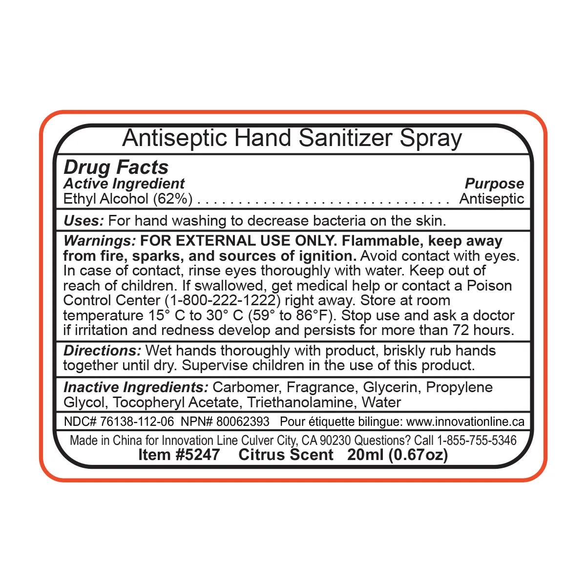 Hand Sanitizer Spray Credit Card Shape Citrus - 20 ml - product view 6