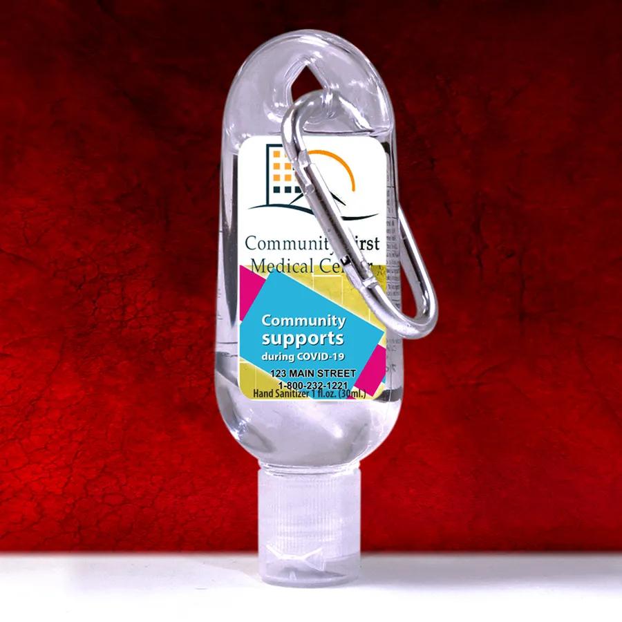 Hand Sanitizer Gel Flip-Top with Carabiner Clip - 1 oz - product view 3