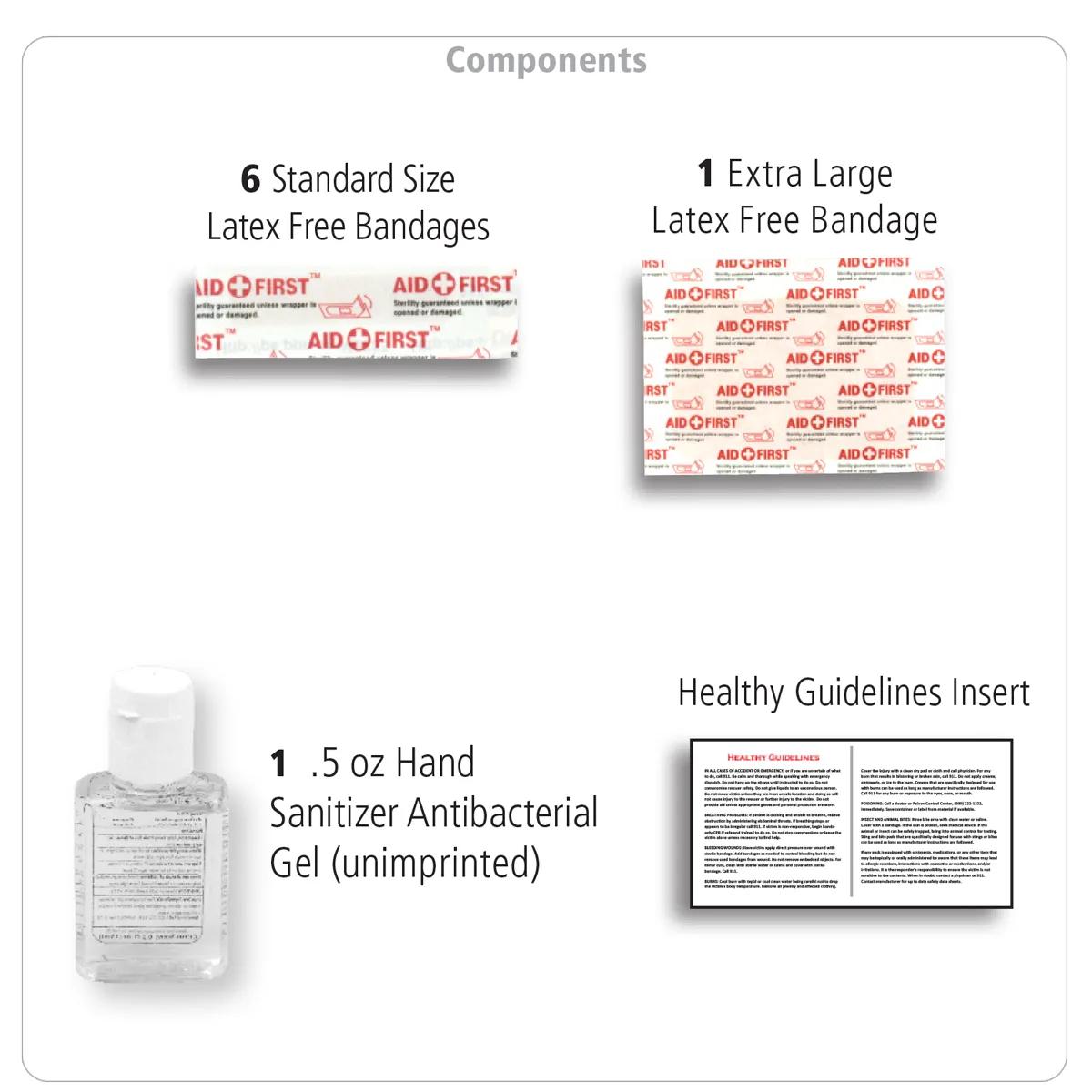 First Aid Kit Hand Sanitizer 9-Piece Bandages - 5 x 4 in - product view 22