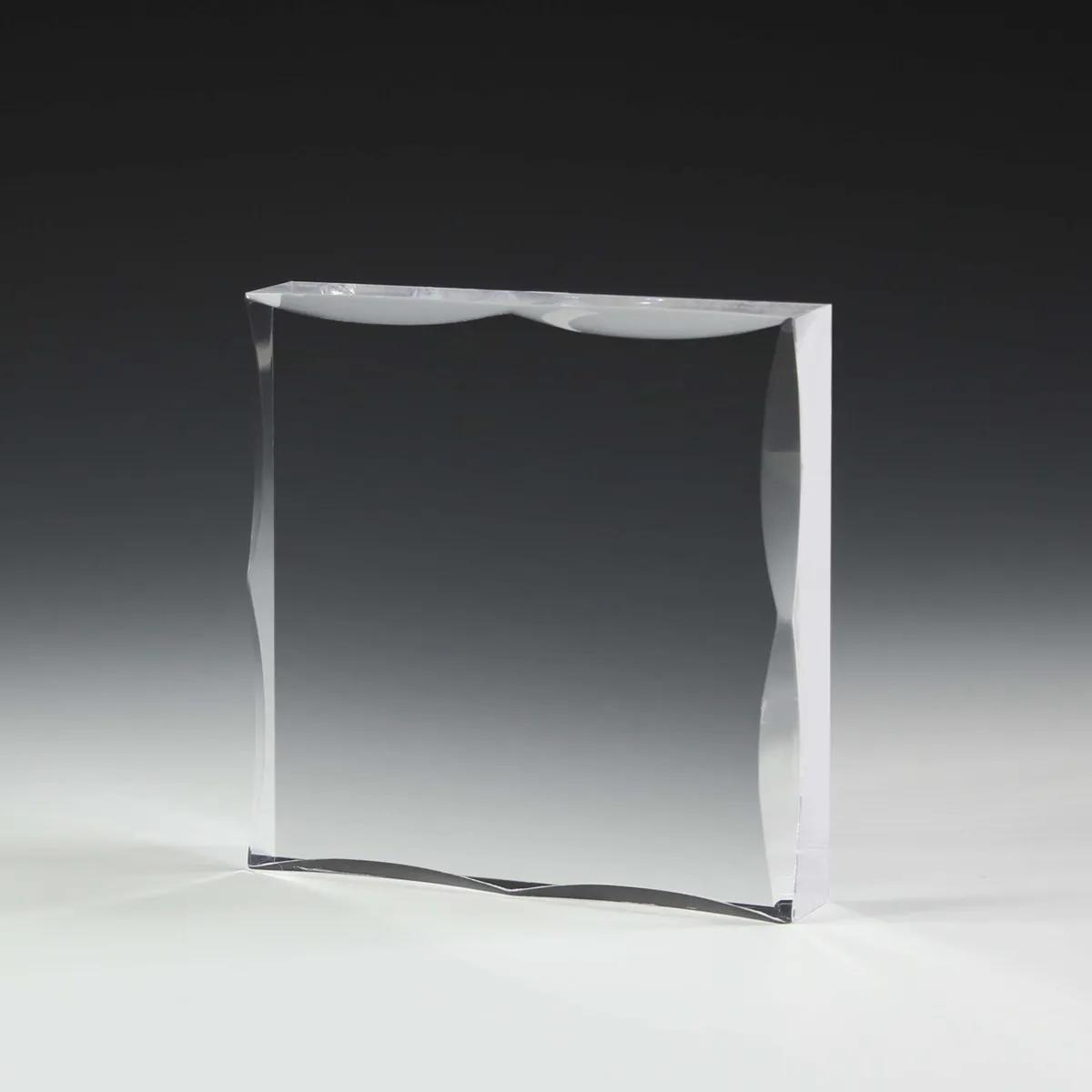 Scalloped Acrylic Paperweight Award Square - 4 x 4 in - product view 6