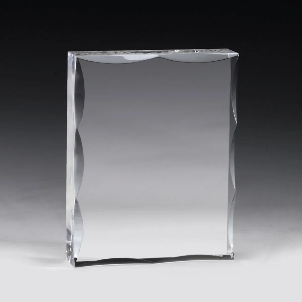 Scalloped Acrylic Paperweight Award Rectangle - 4 x 5 in - product view 7