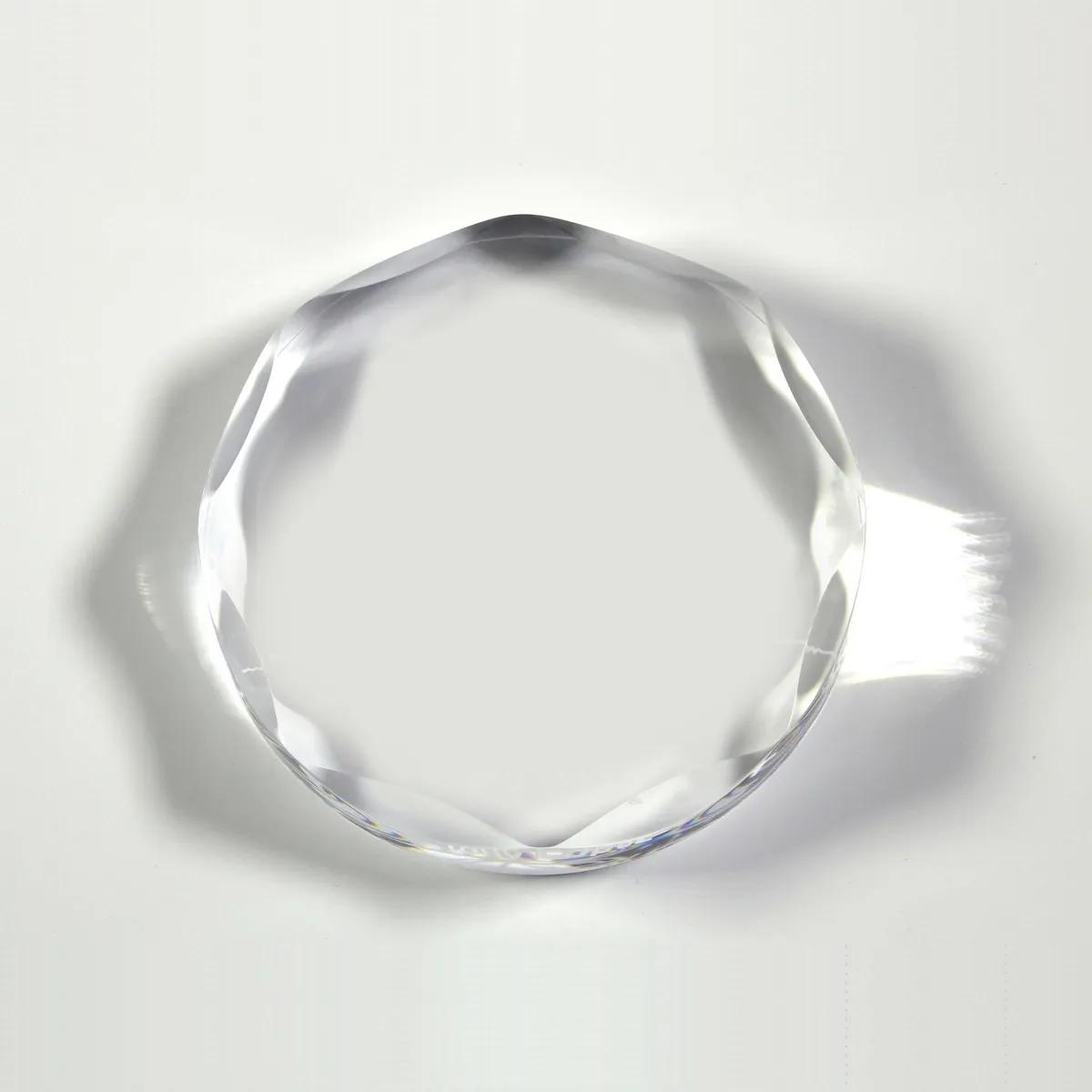 Scalloped Acrylic Paperweight Award Circle - 4 in Dia - product view 5