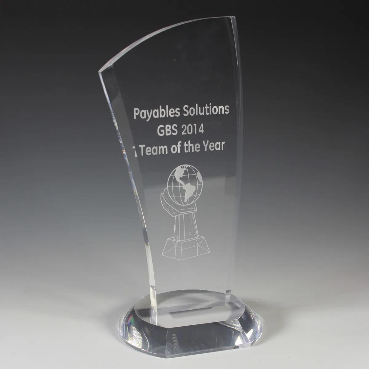 Progressive Acrylic Award Clear with Base - 4 x 8 in - product view 2