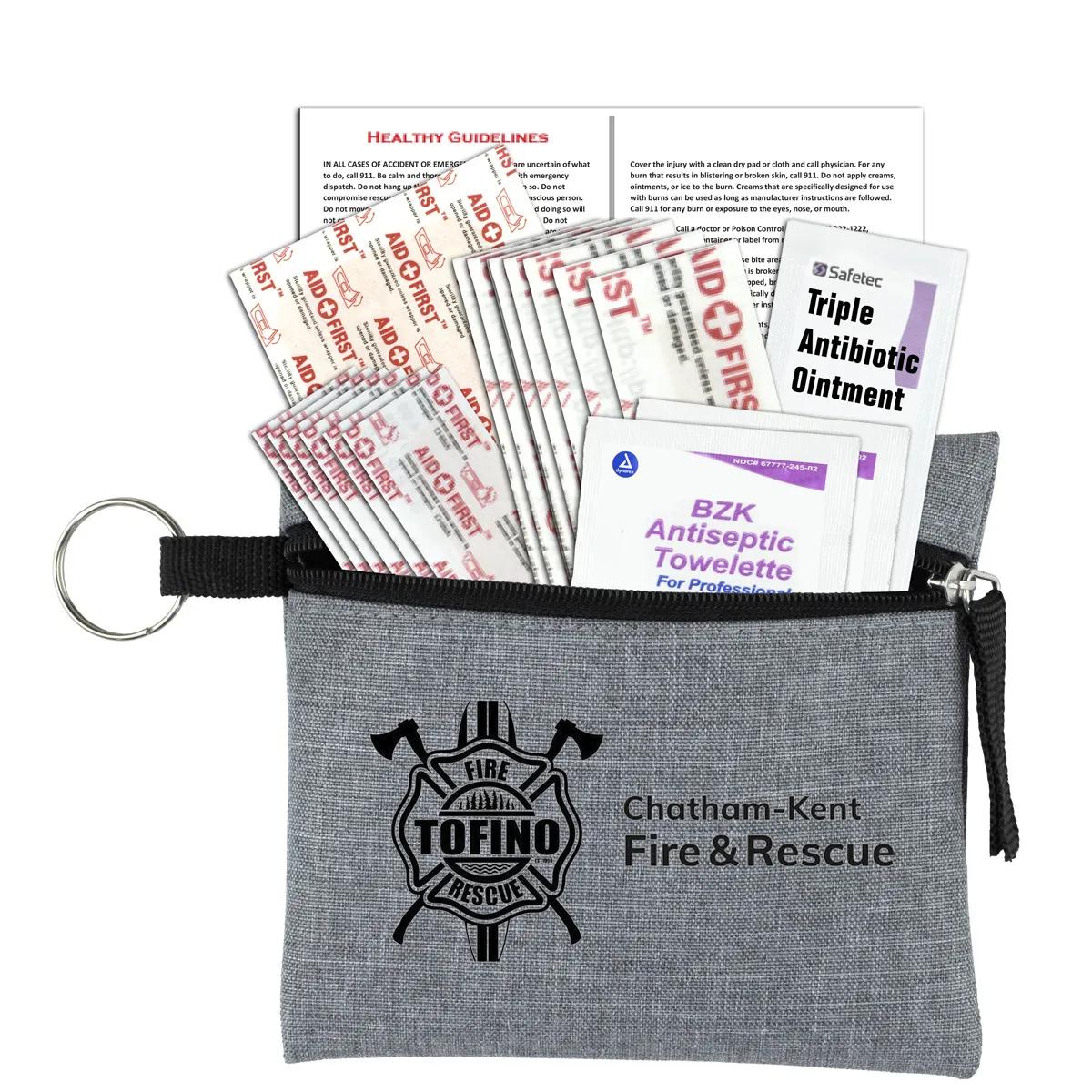 First Aid Kit Heathered Pouch 19 Piece - 4.5 x 4.5 in - product view 2