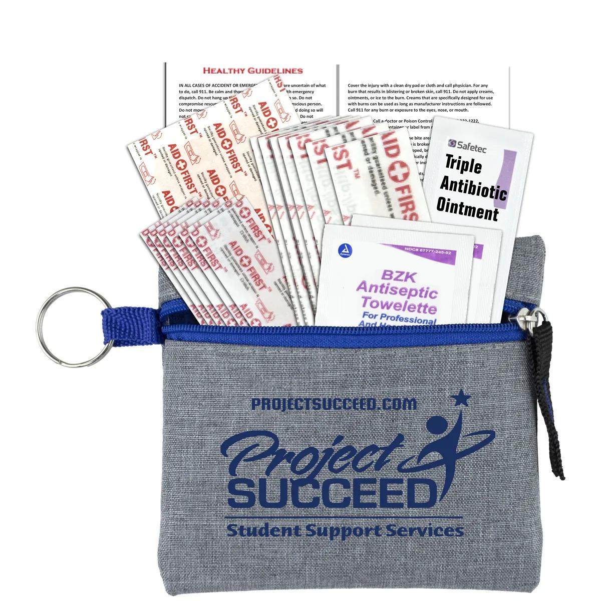 First Aid Kit Heathered Pouch 19 Piece - 4.5 x 4.5 in - product view 4