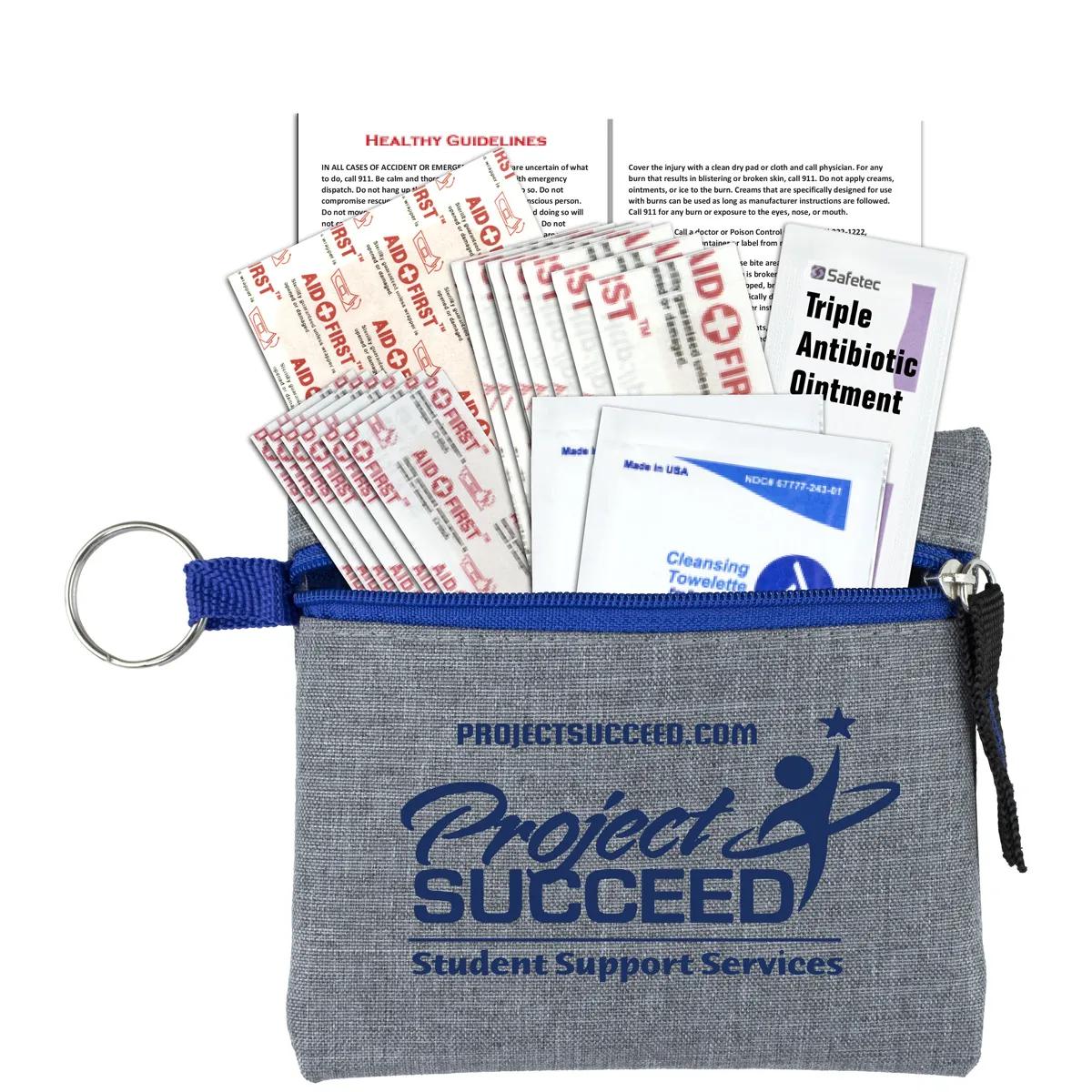 First Aid Kit Heathered Pouch 19 Piece - 4.5 x 4.5 in - product view 7