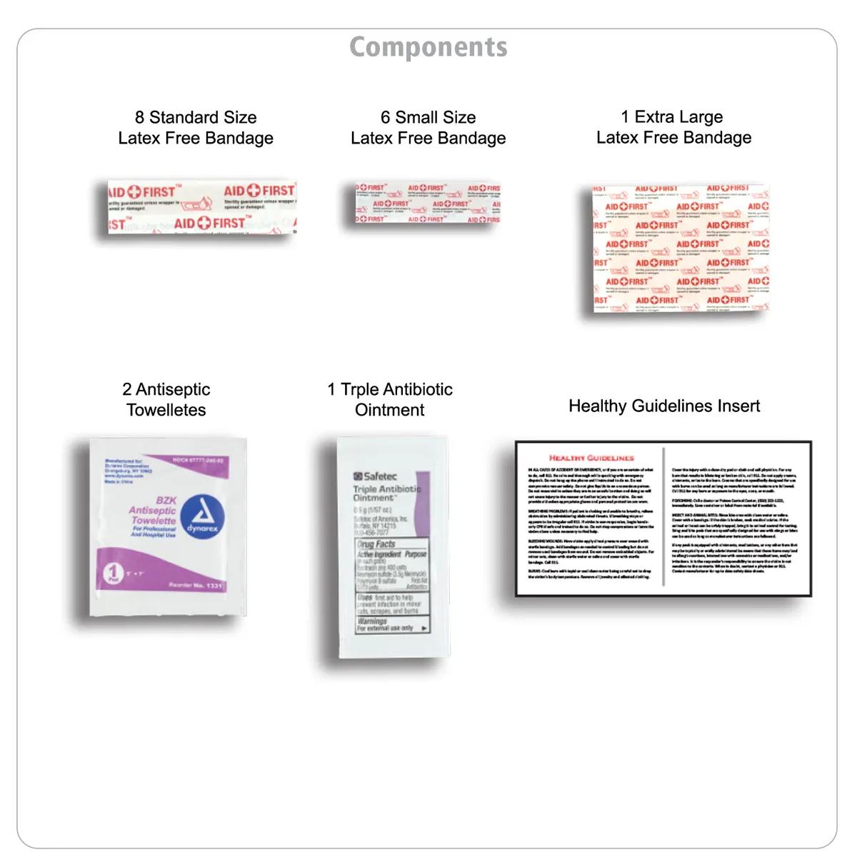 First Aid Kit Heathered Pouch 19 Piece - 4.5 x 4.5 in - product view 14