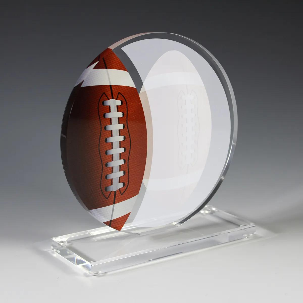 Football Achievement Acrylic Award 4 Color Process - 5.75 x 6.25 in - product view 4