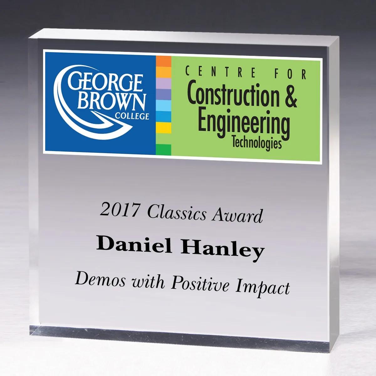 Square Acrylic Paperweight Full Color Imprint - 4 x 4 x 0.5 in - product view 4