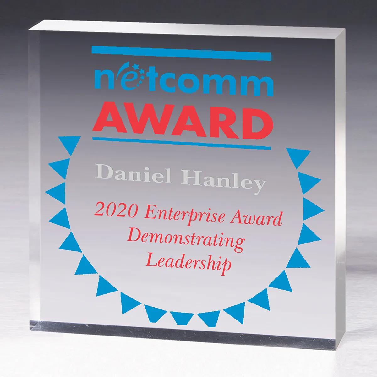 Square Acrylic Paperweight Thick Full Color - 4 x 4 x 0.75 in - product view 2