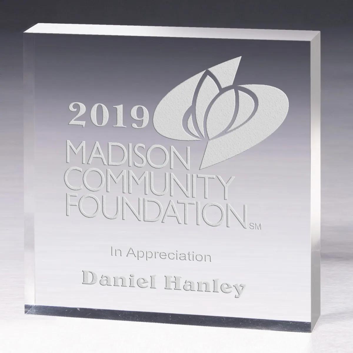 Square Acrylic Paperweight Thick Full Color - 4 x 4 x 0.75 in - product view 4