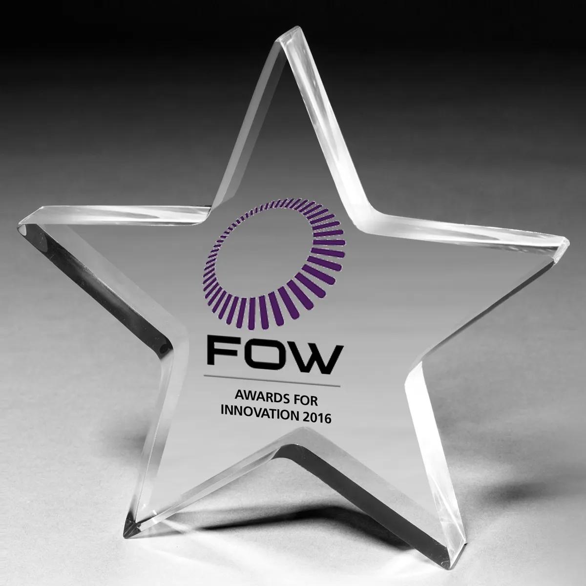 Star Acrylic Paperweight Half Inch Thick - 5 x 5 x 0.5 in - product view 2