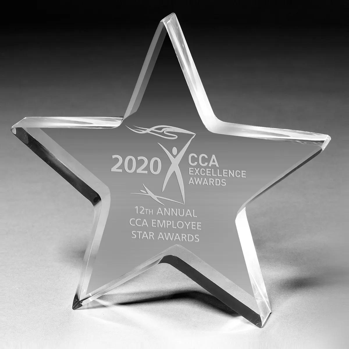 Star Acrylic Paperweight Half Inch Thick - 5 x 5 x 0.5 in - product view 3