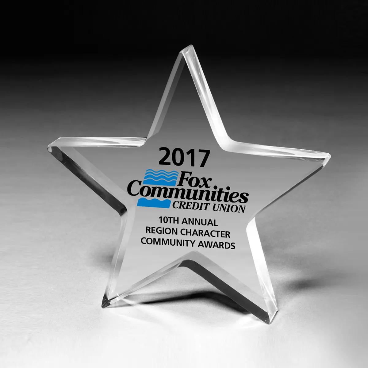 Star Acrylic Paperweight Half Inch Thick - 5 x 5 x 0.5 in - product view 4