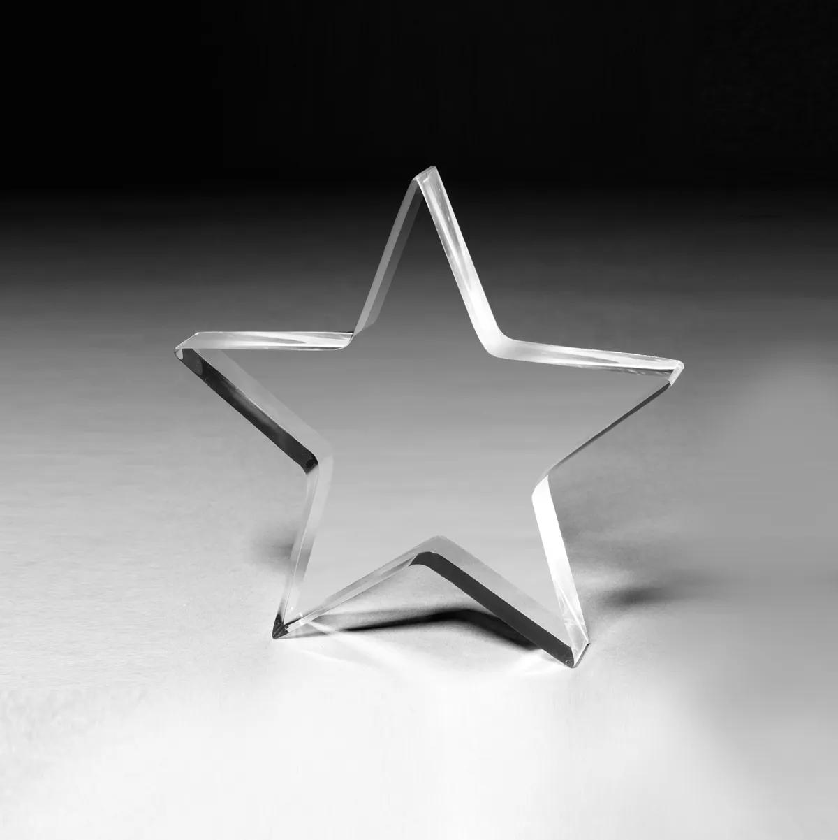 Star Acrylic Paperweight One Inch Thick - 5 x 5 x 1 in - product view 4