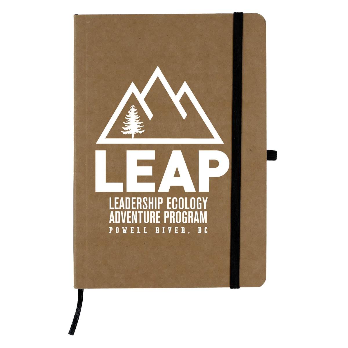 Eco Kraft Paper Notebook with Elastic Strap - 5 x 7 in - product view 2