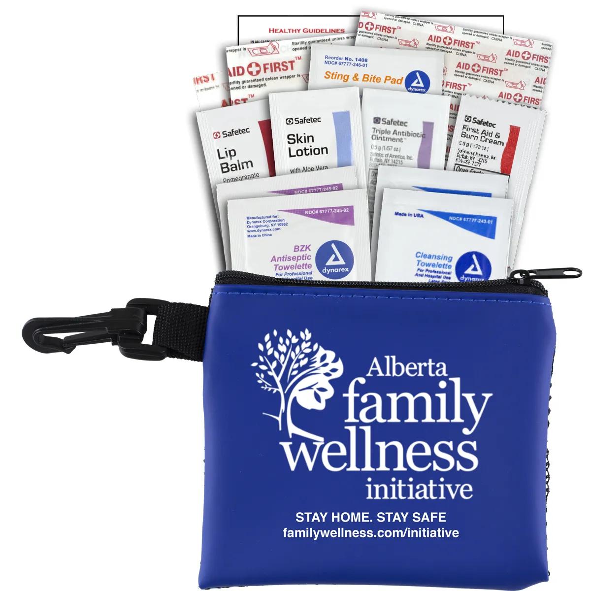 First Aid Kit Complete with Carabiner Hook - 5 x 4.25 in - product view 3