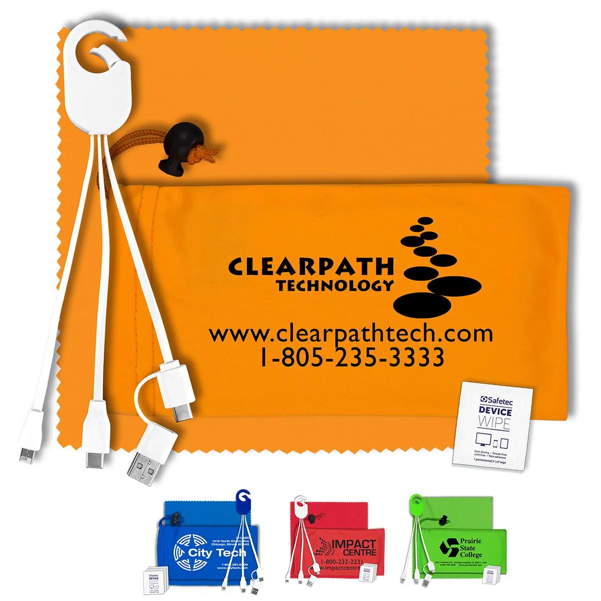 Mobile Tech Charging Kit in Microfiber Cinch Pack