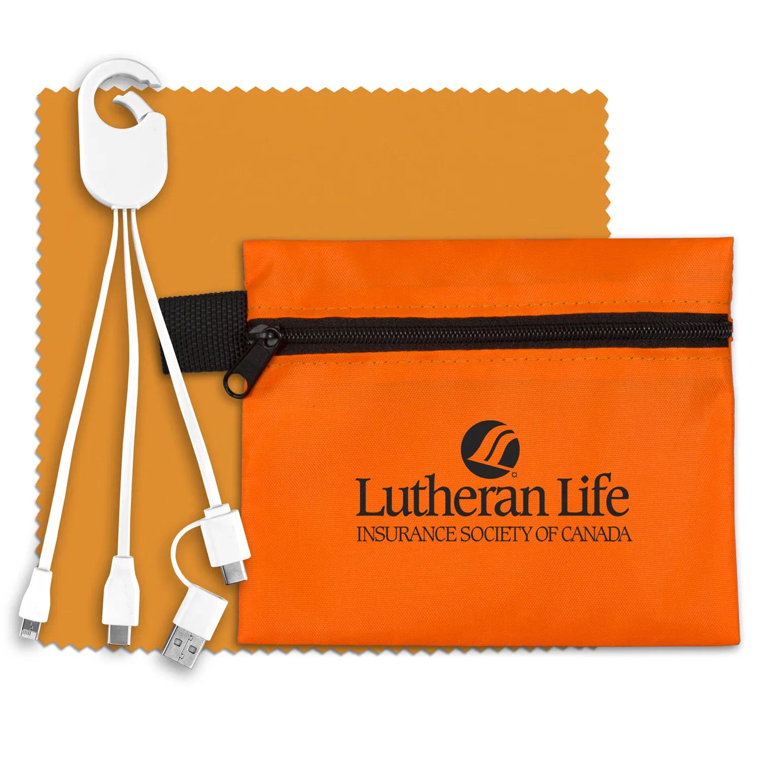 Mobile Tech Charging Kit in Zipper Pack Polyester - product view 4