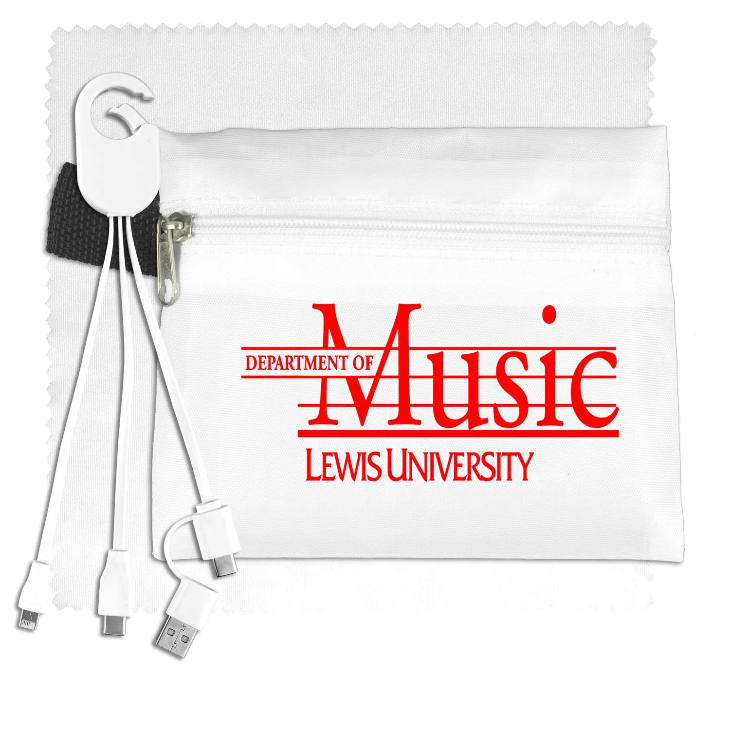 Mobile Tech Charging Kit in Zipper Pack Polyester - product view 6