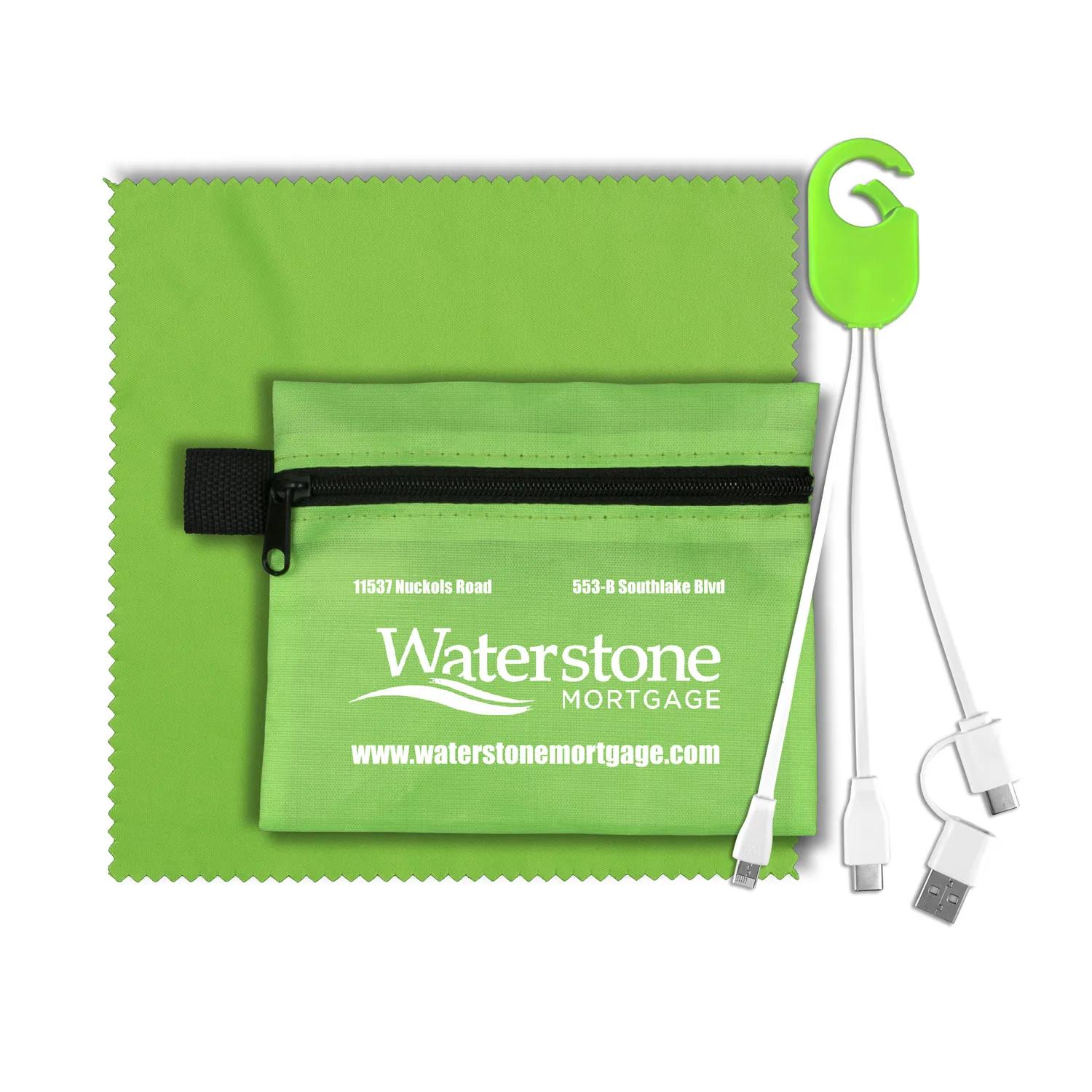 Mobile Tech Charging Kit in Zipper Pack Polyester - product view 7