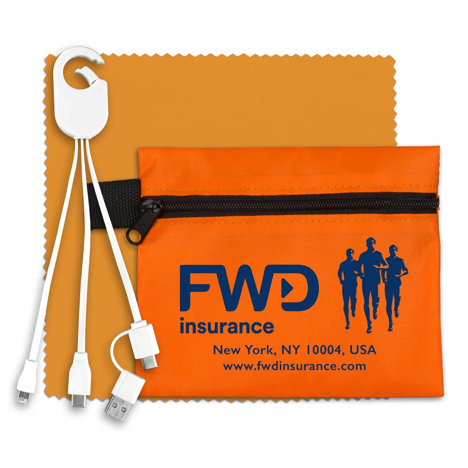 Mobile Tech Charging Kit in Zipper Pack Polyester - product view 8