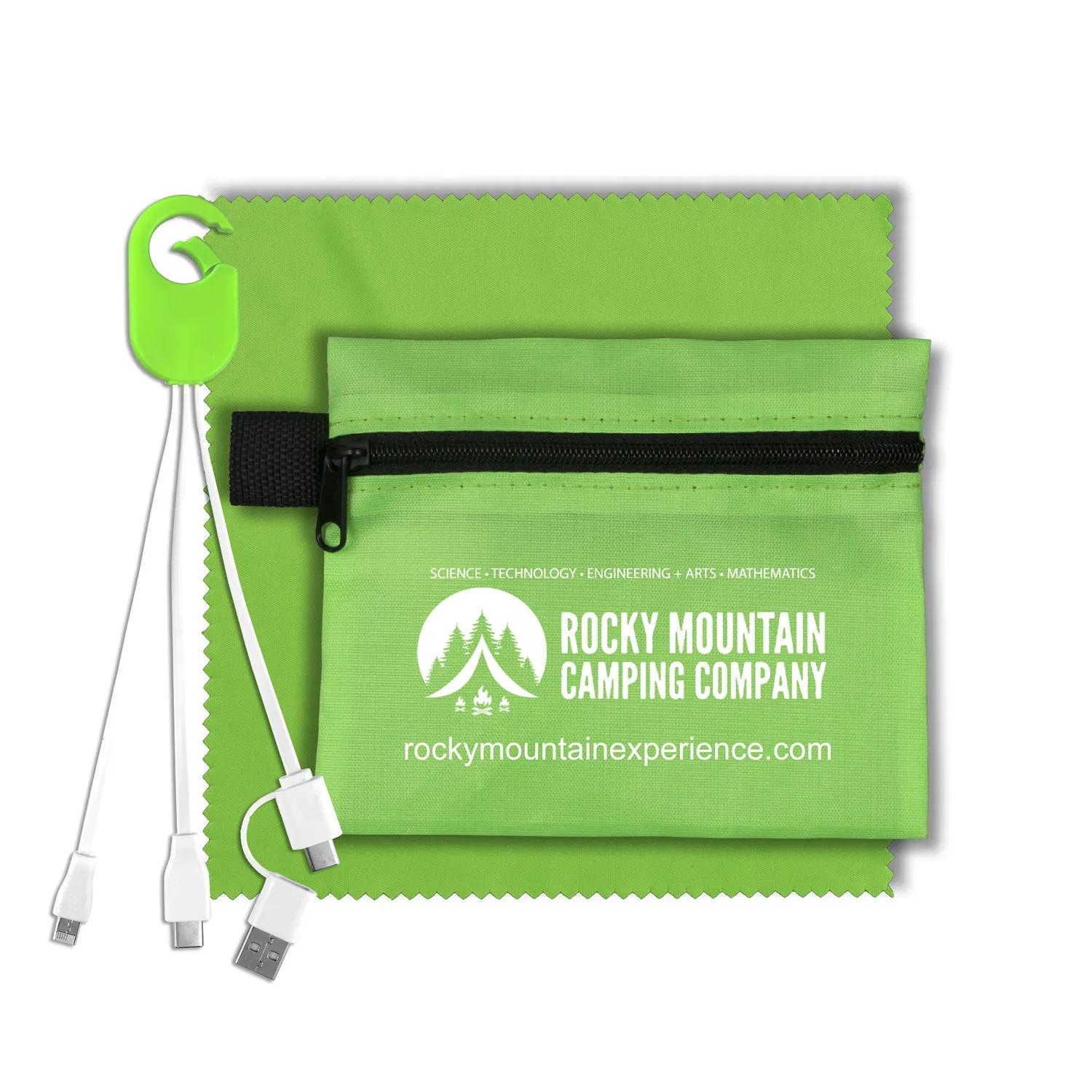 Mobile Tech Charging Kit in Zipper Pack Polyester - product view 9