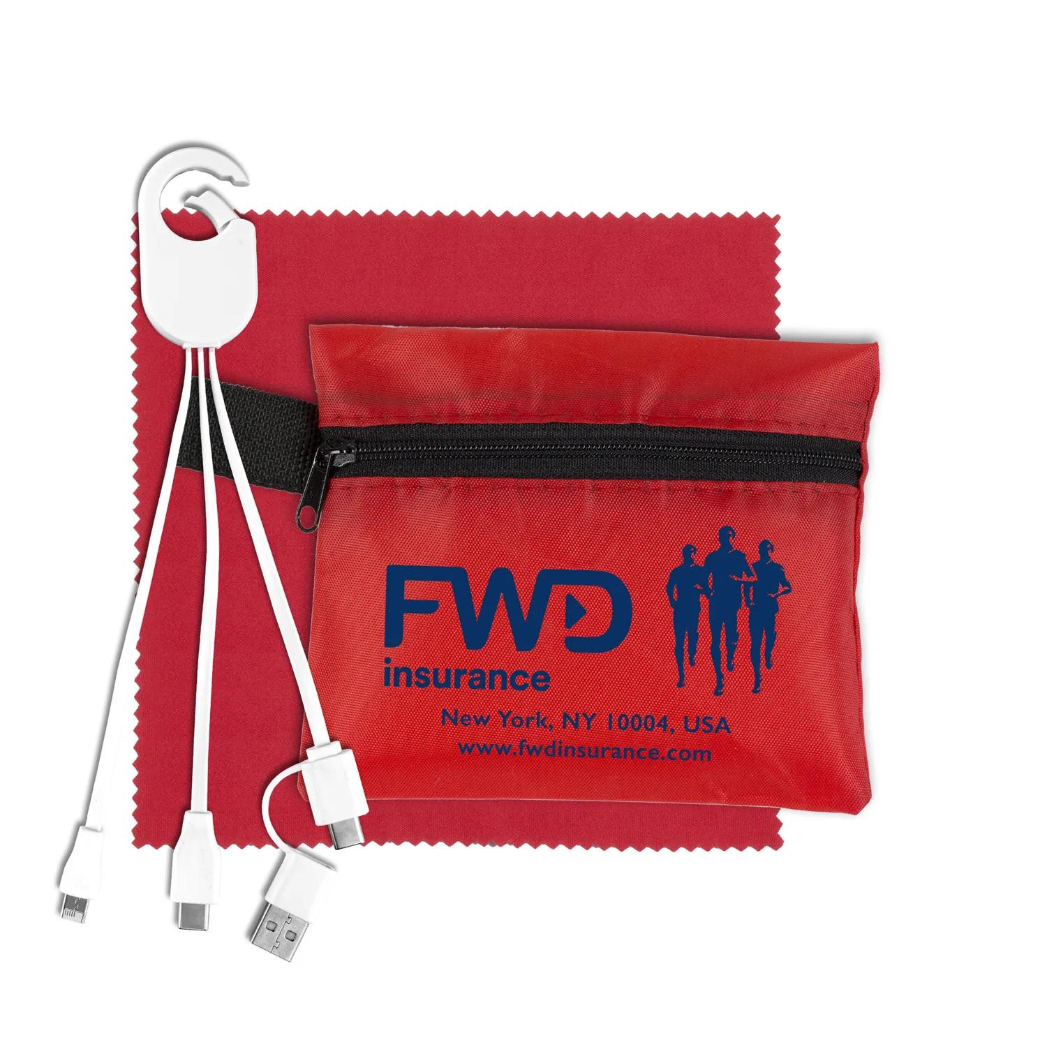 Mobile Tech Charging Kit in Zipper Pack Polyester - product view 10