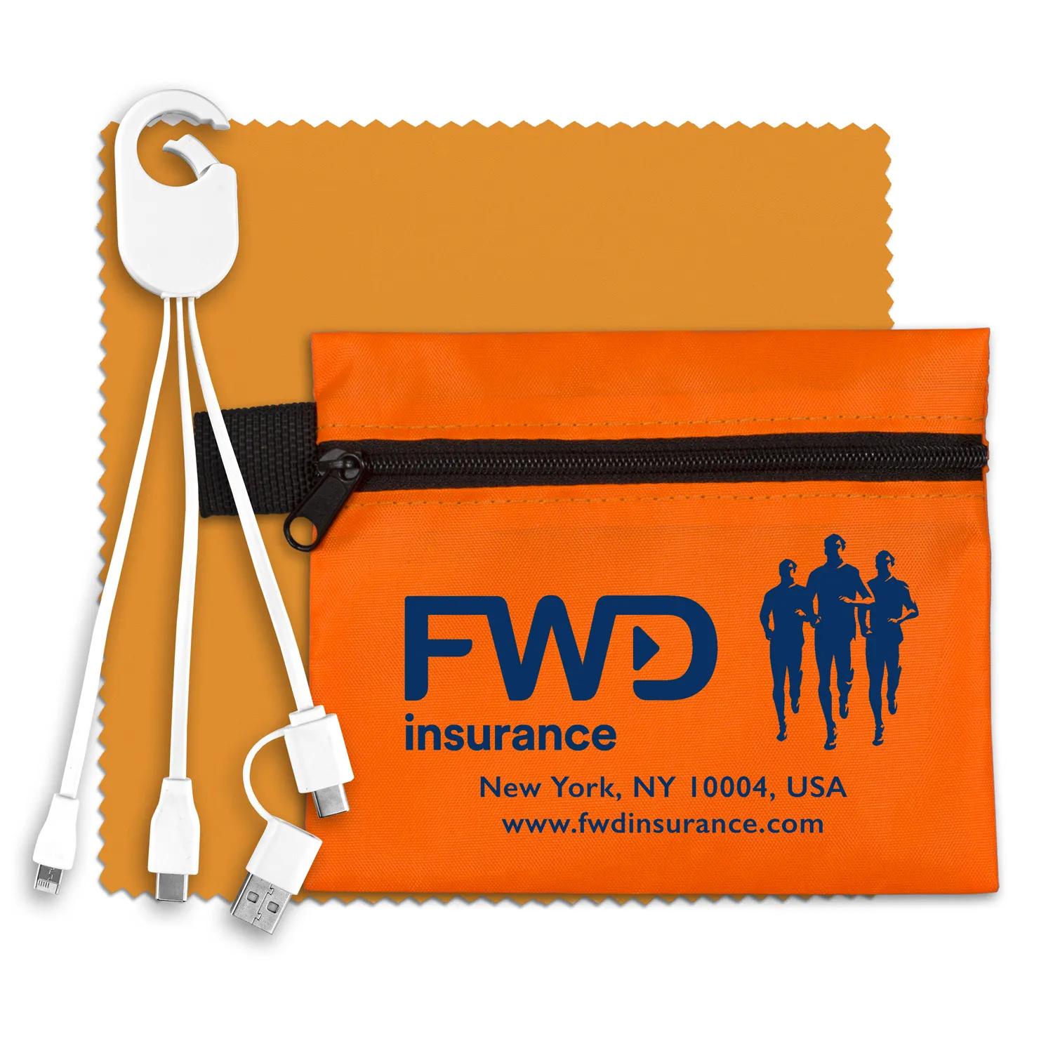 Mobile Tech Charging Kit in Zipper Pack Polyester - product view 12