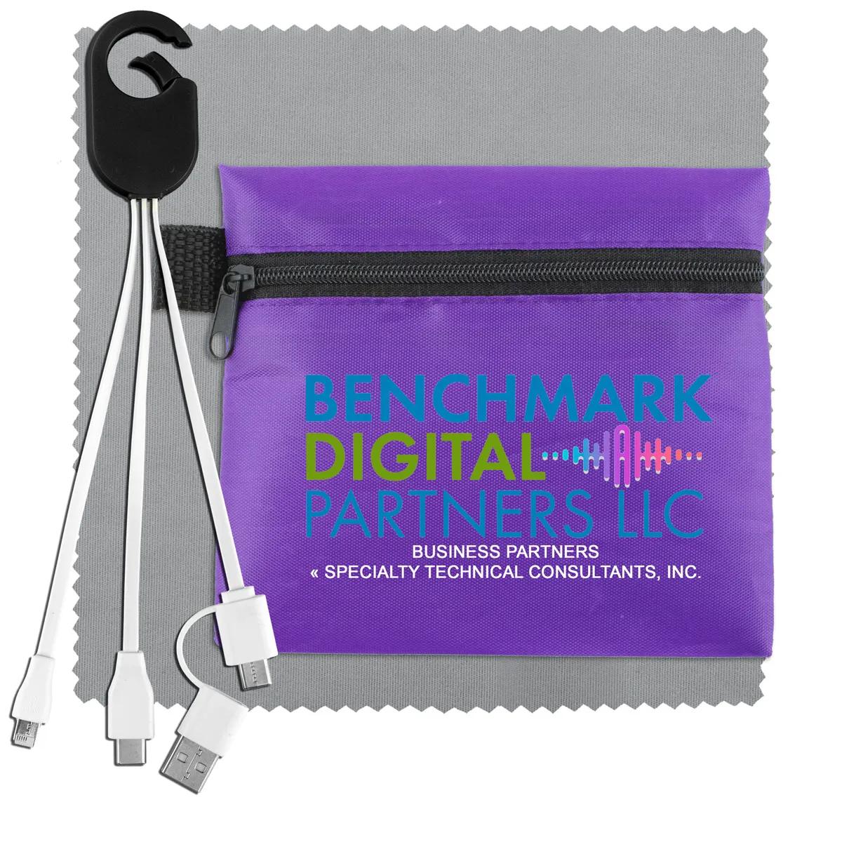 Mobile Tech Charging Kit in Zipper Pack Polyester - product view 17