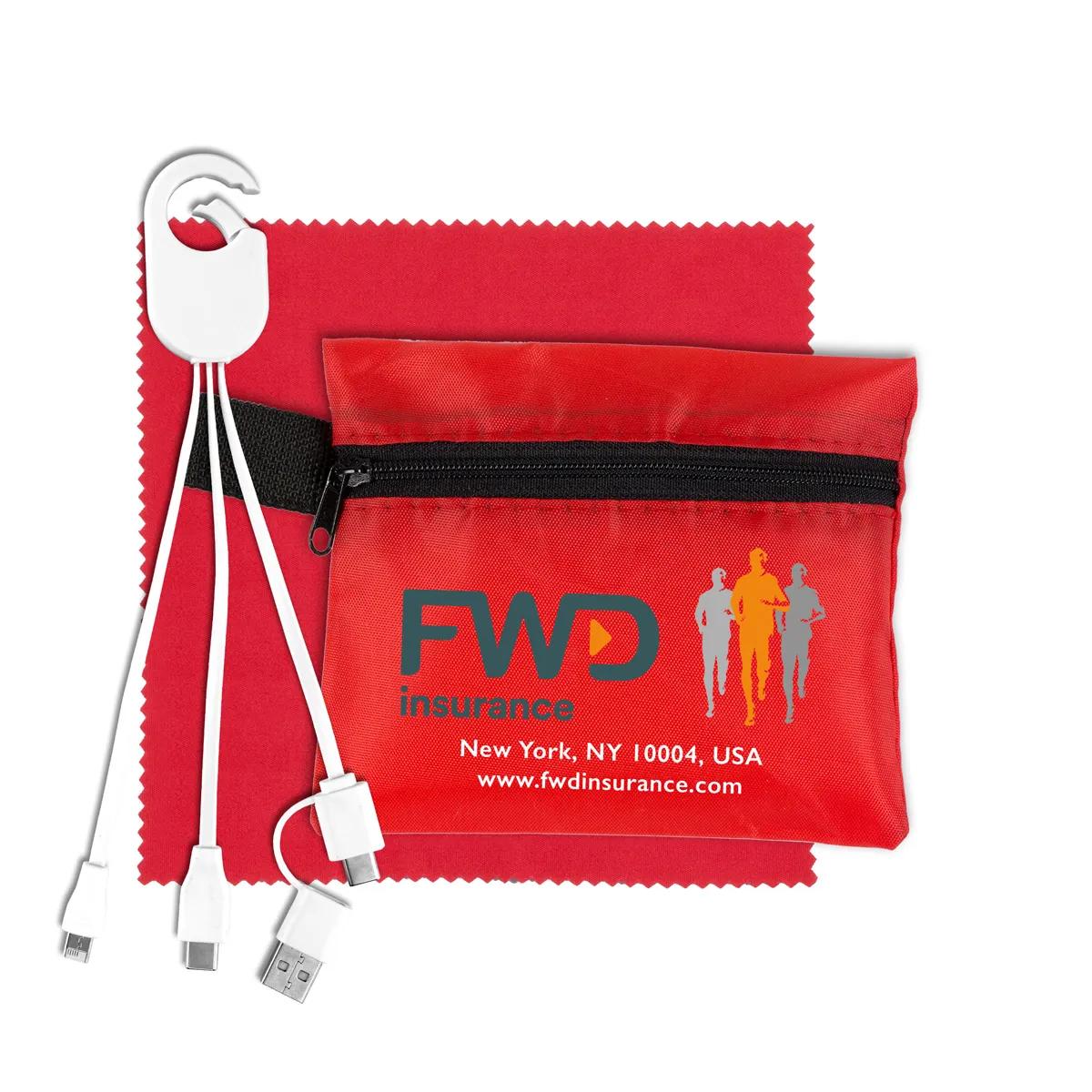 Mobile Tech Charging Kit in Zipper Pack Polyester - product view 18