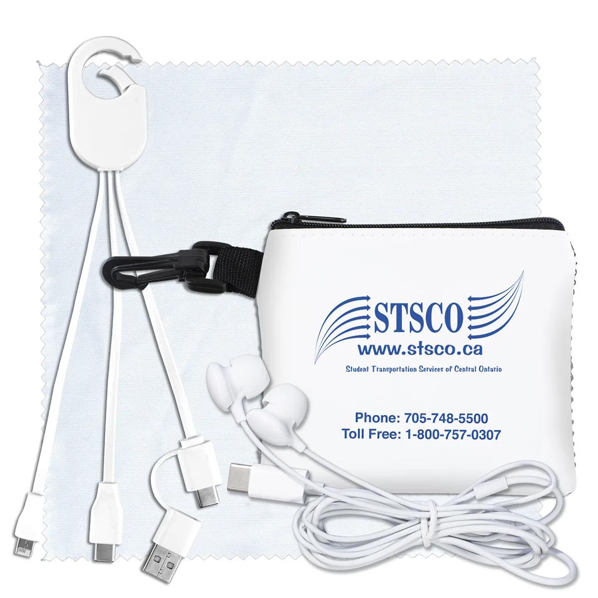 Mobile Tech Kit with Earbuds and Charging Cable Mesh - product view 4