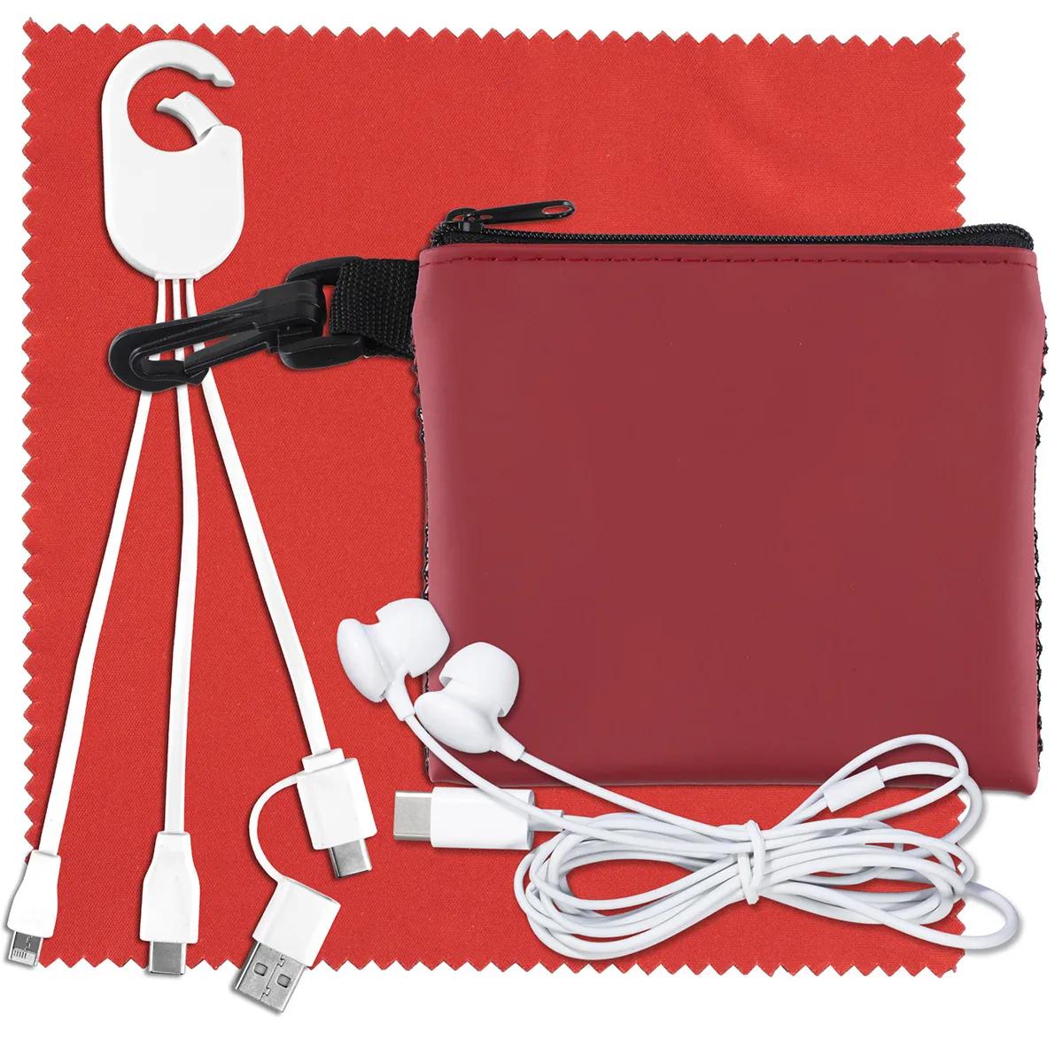 Mobile Tech Kit with Earbuds and Charging Cable Mesh - product view 6