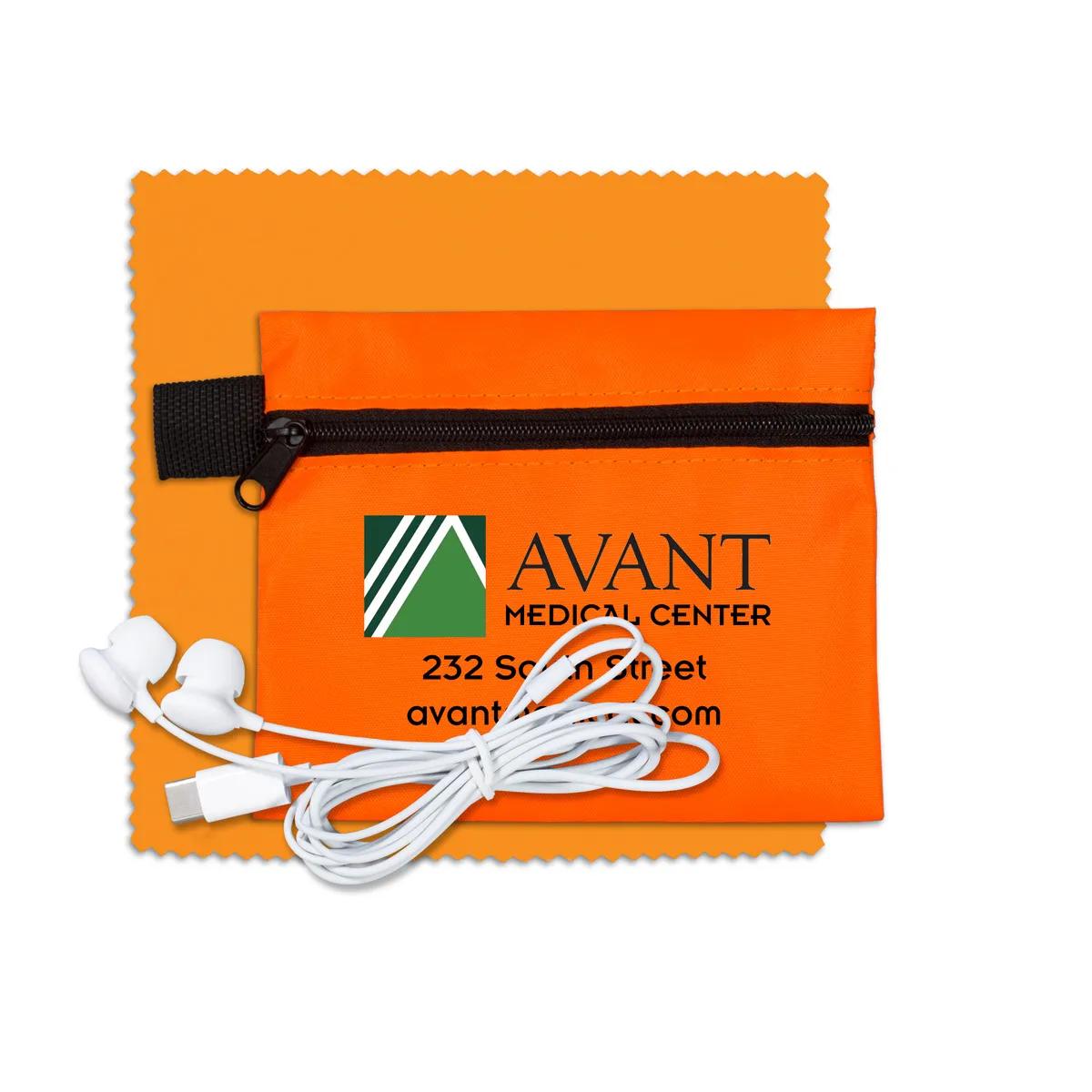 Mobile Tech Earbud Kit with Microfiber Cloth Zipper - product view 13