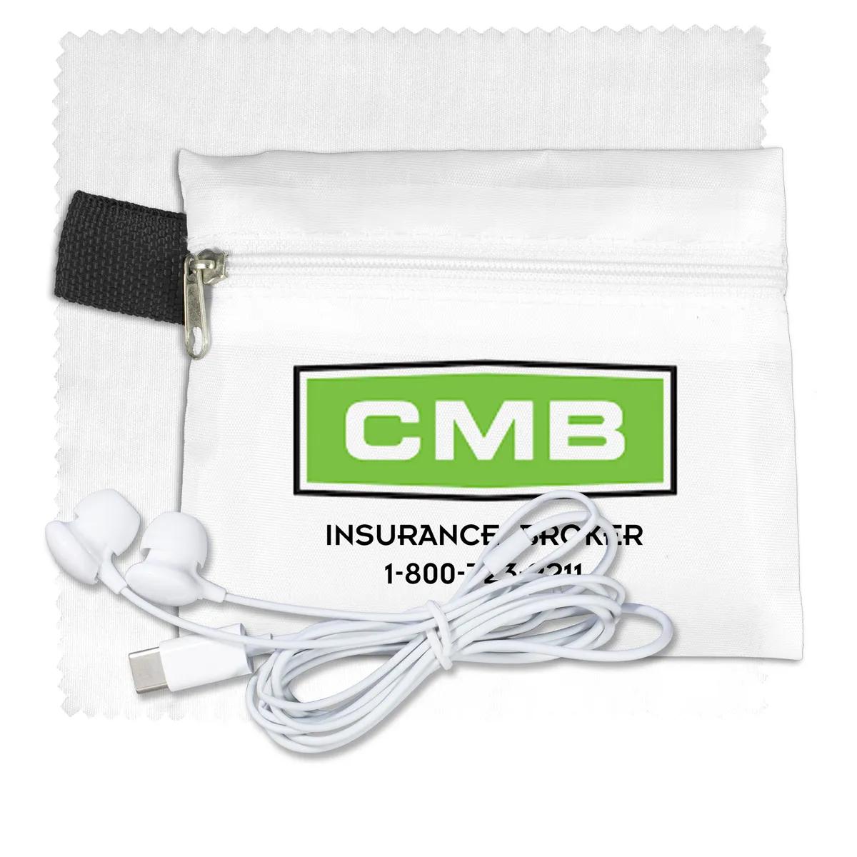 Mobile Tech Earbud Kit with Microfiber Cloth Zipper - product view 16