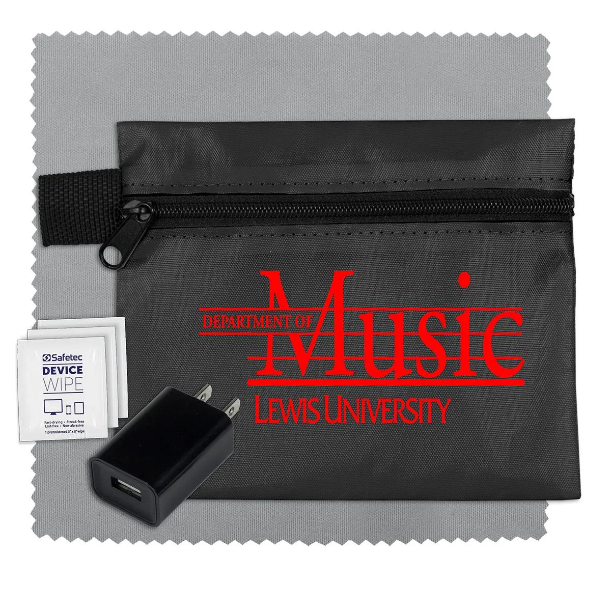 Tech Travel Kit with USB Wall Charger Polyester - product view 5