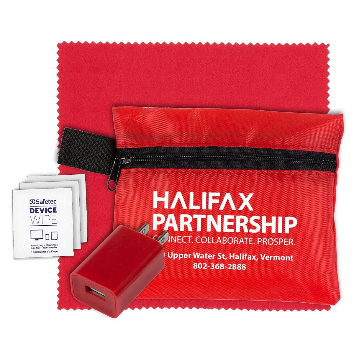 Tech Travel Kit with USB Wall Charger Polyester - product view 7