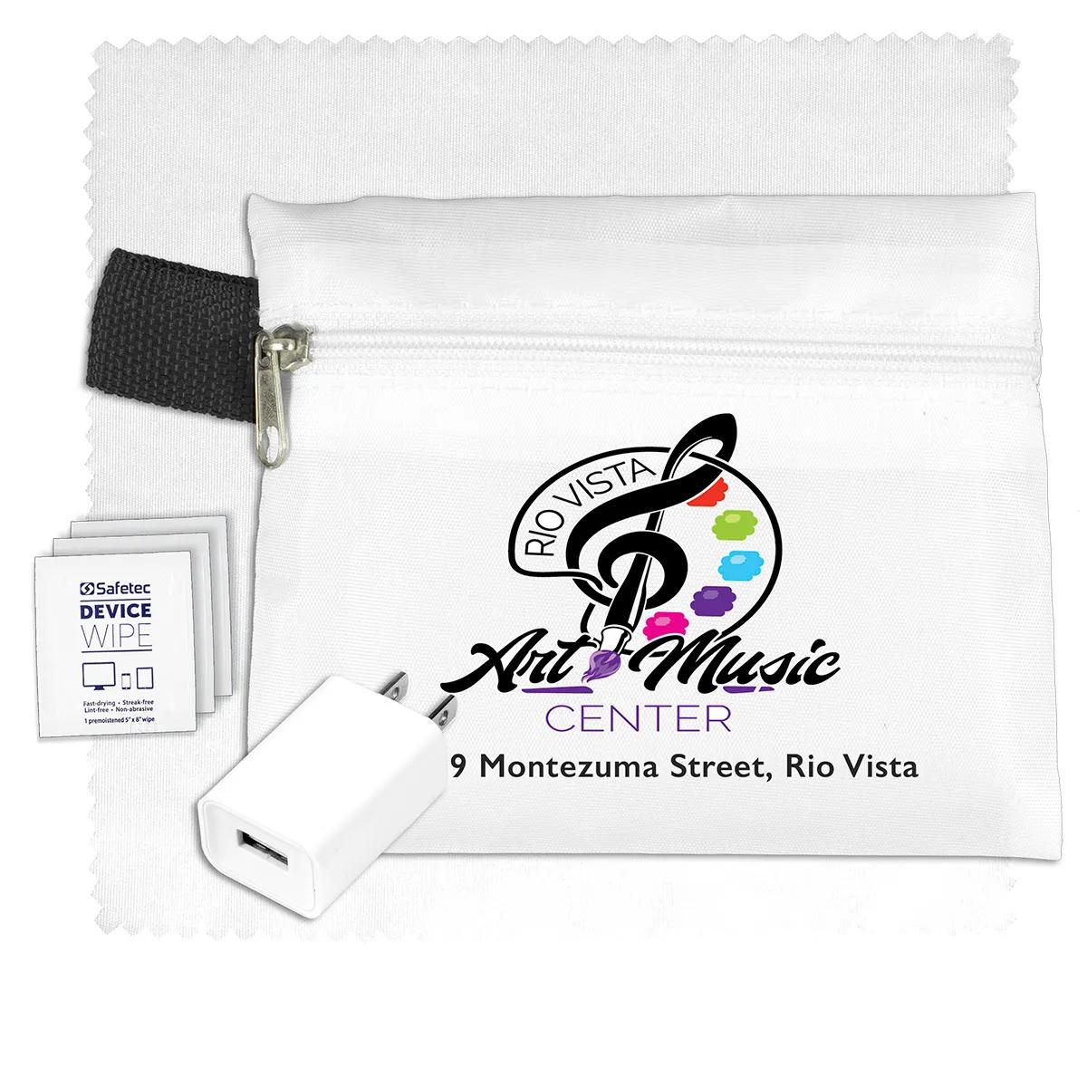 Tech Travel Kit with USB Wall Charger Polyester - product view 8