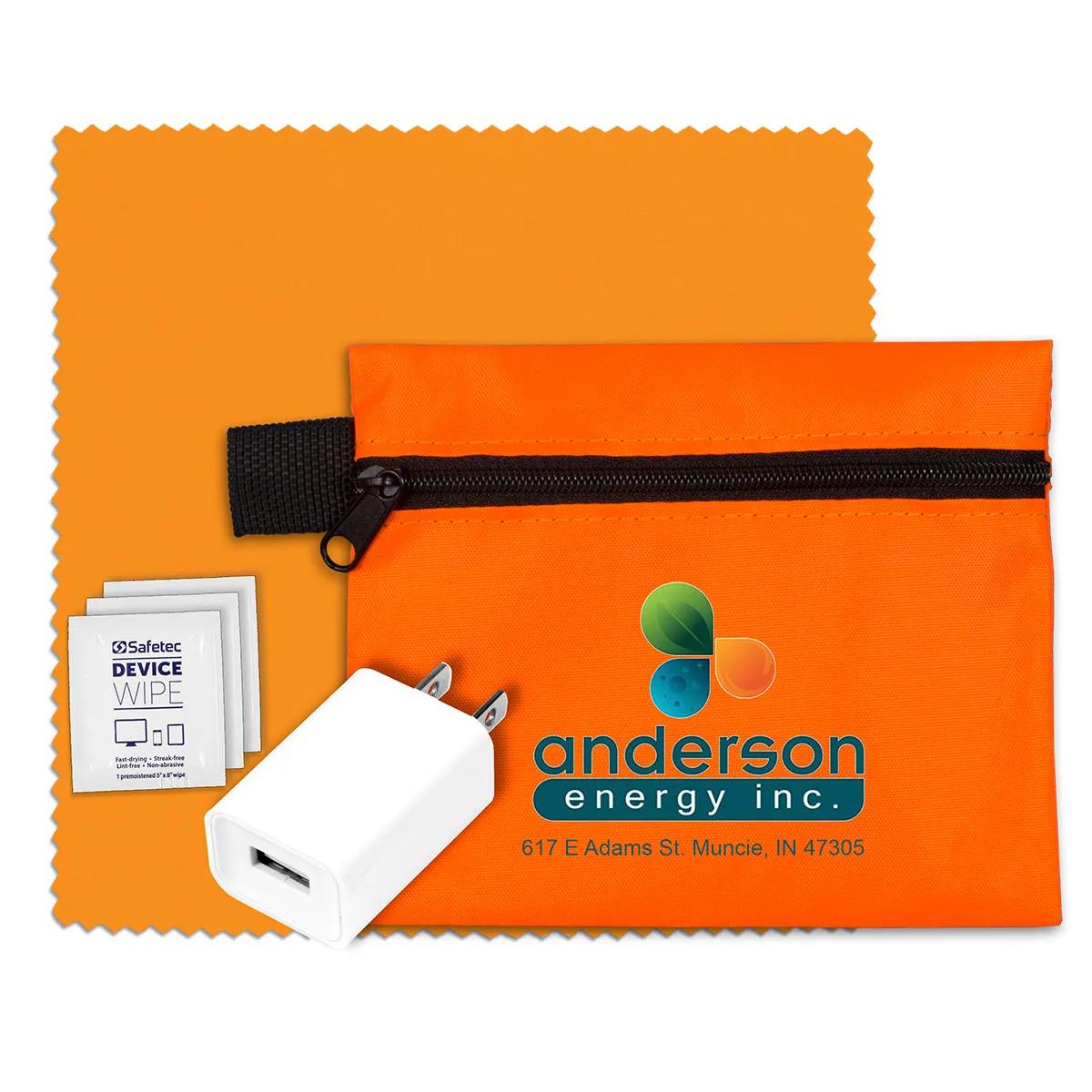 Tech Travel Kit with USB Wall Charger Polyester - product view 10