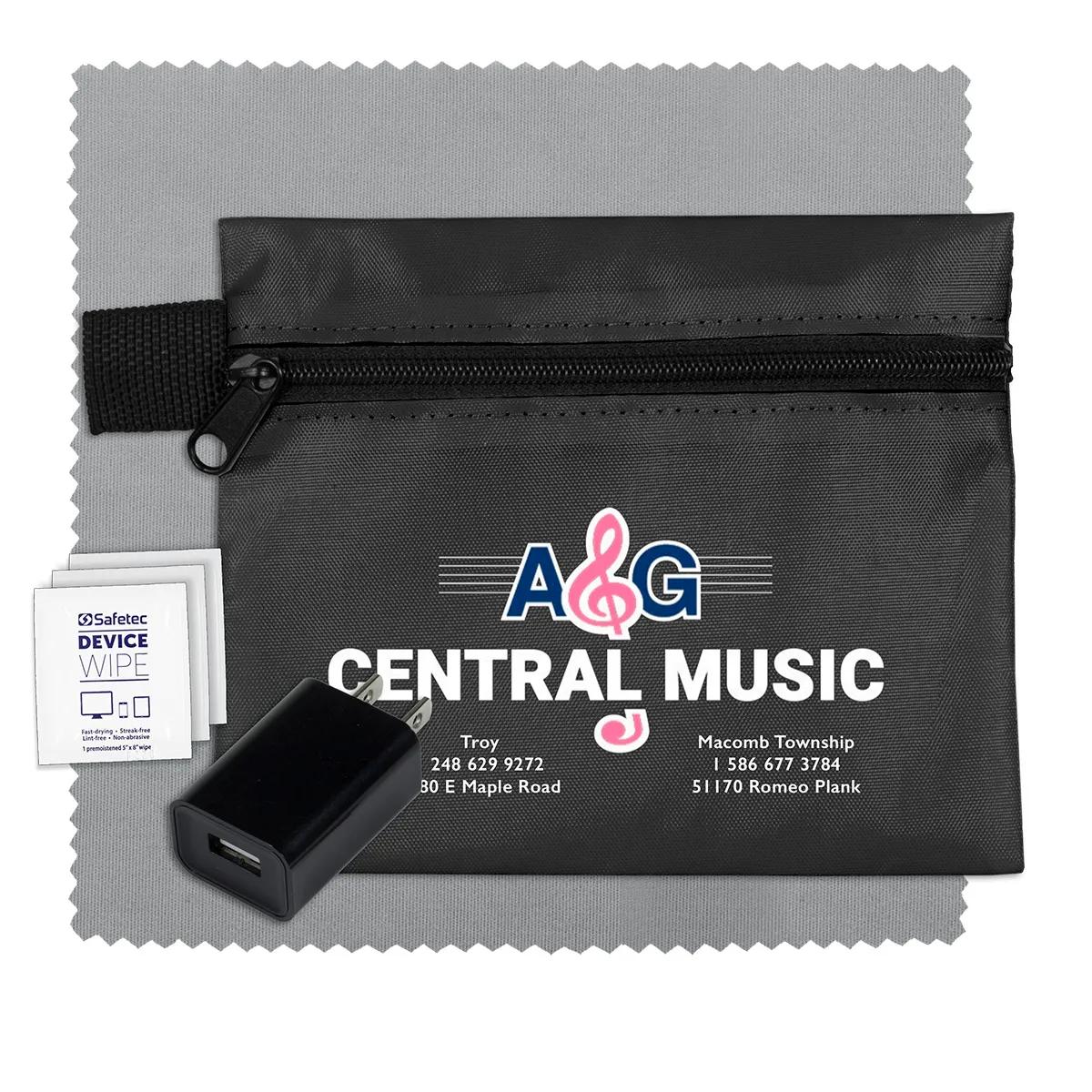 Tech Travel Kit with USB Wall Charger Polyester - product view 12