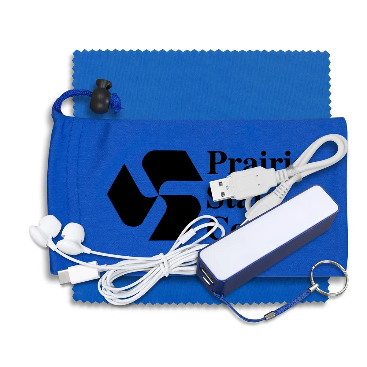 Mobile Tech Power Bank Kit with Earbuds Microfiber - product view 2