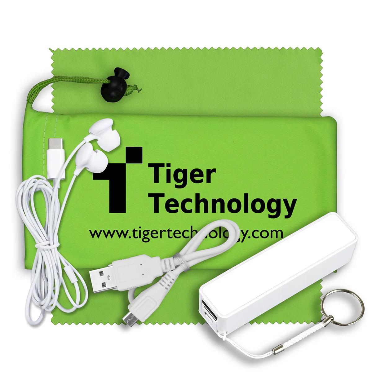 Mobile Tech Power Bank Kit with Earbuds Microfiber - product view 4