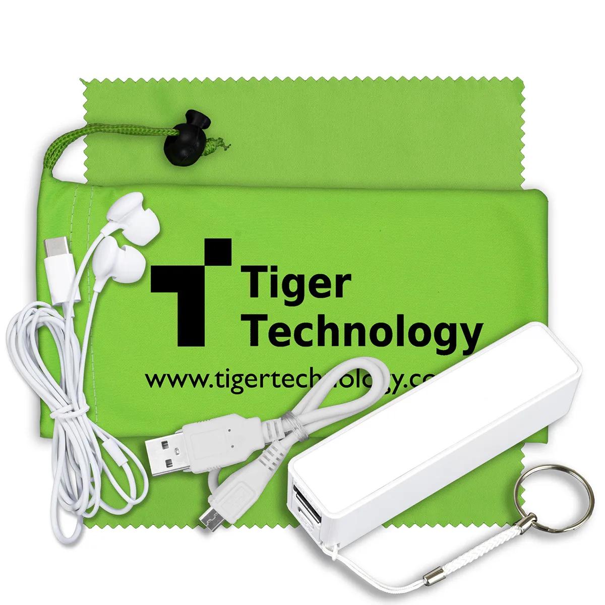 Mobile Tech Power Bank Kit with Earbuds Microfiber - product view 8