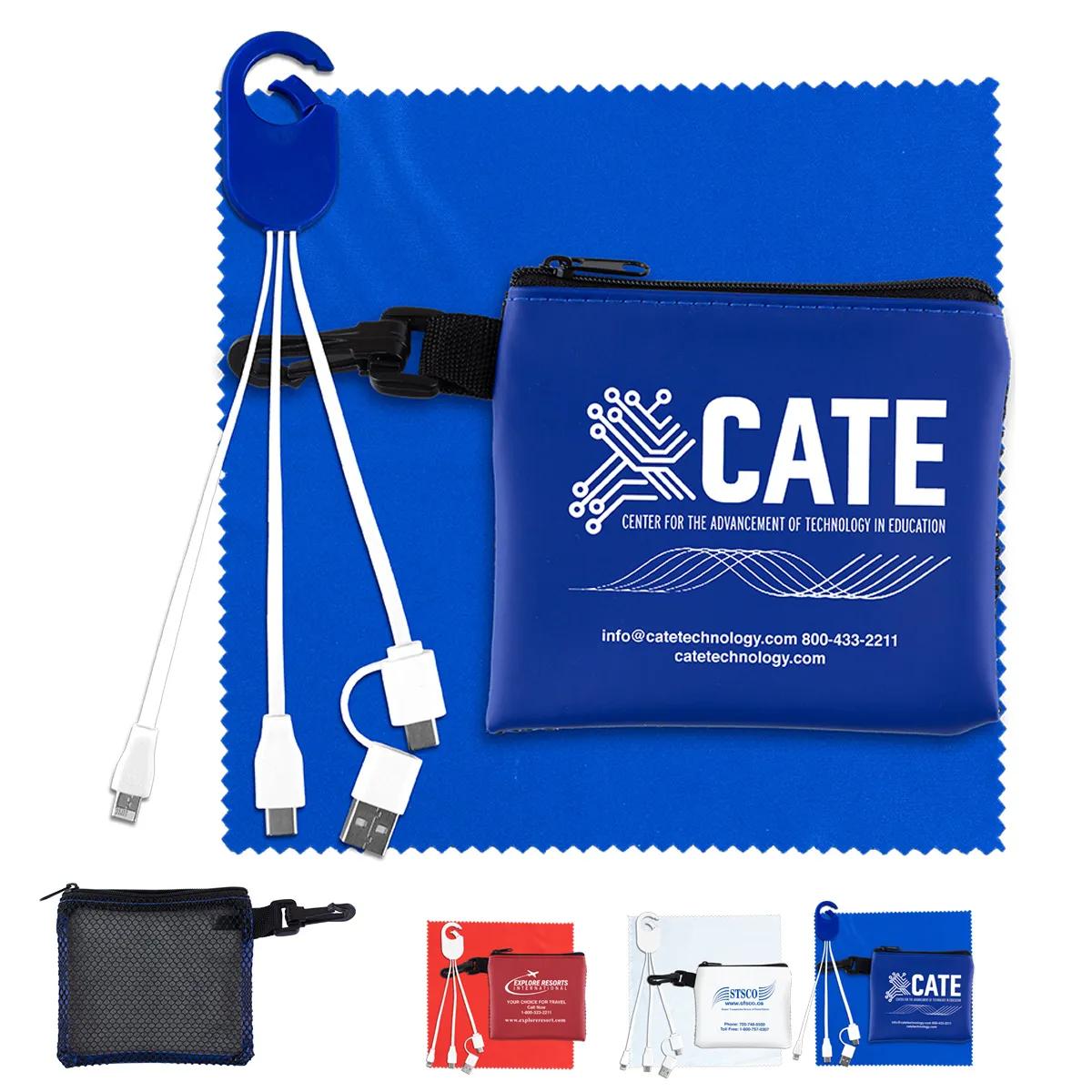 Mobile Tech Charging Cable Kit Mesh Zipper Pro