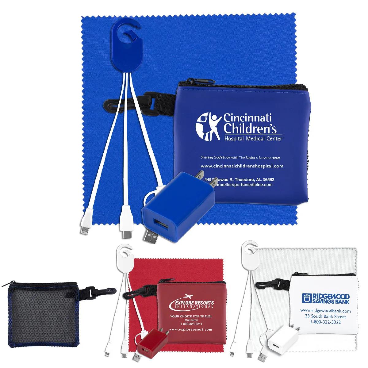 Tech Travel Kit Complete with Wall Charger Mesh