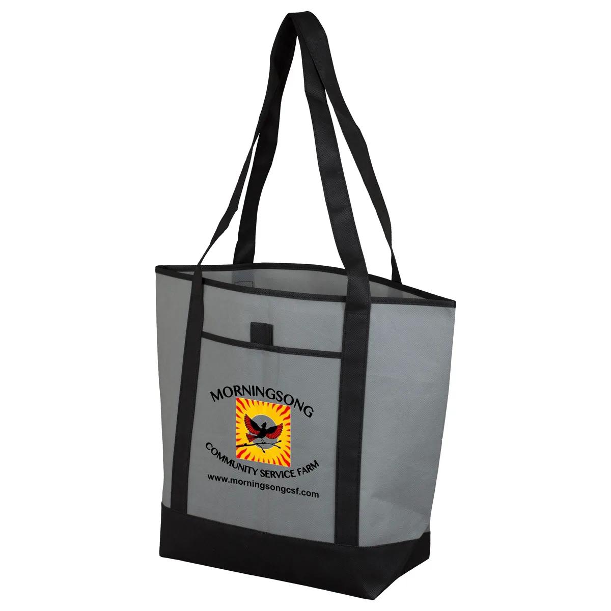 Convention Tote Bag Non-Woven Outside Pocket - 17.5 x 13.5 in - product view 13