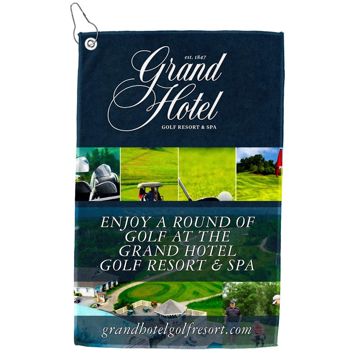 Golf Towel Recycled RPET with Grommet Clip - 12 x 18 in - product view 2